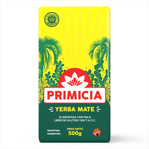 Paquet de yerba mate Primicias, présenté dans un grand paquet, offrant une yerba mate authentique et naturelle,