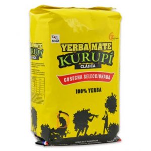 Paquet de 500g de yerba maté Kurupi Clasica, saveur intense.