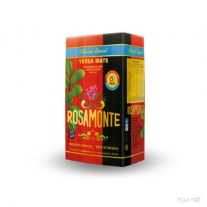 Un paquet de yerba mate Rosamonte Especial de première qualité, à la saveur intense et raffinée, idéal pour une infusion traditionnelle au potiron.hola mate
