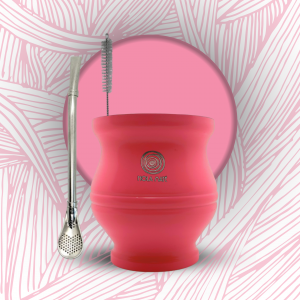 KIt_Complte_Mate_Calebasse_Inox_Rose_Paille_Filtantre_Bombill_Cuchara_Goupillon_Sac_coton_Hola_Maté_