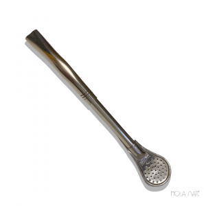 Paille filtrante en acier inoxydable de 17 cm avec filtre cuillère, bombilla argentina para mate