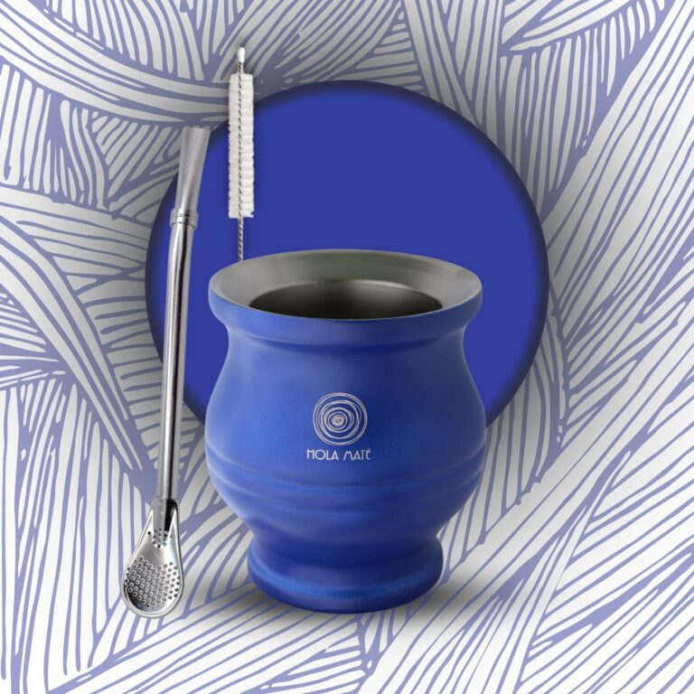 Kit Maté Calebasse Comodo bleu inox
