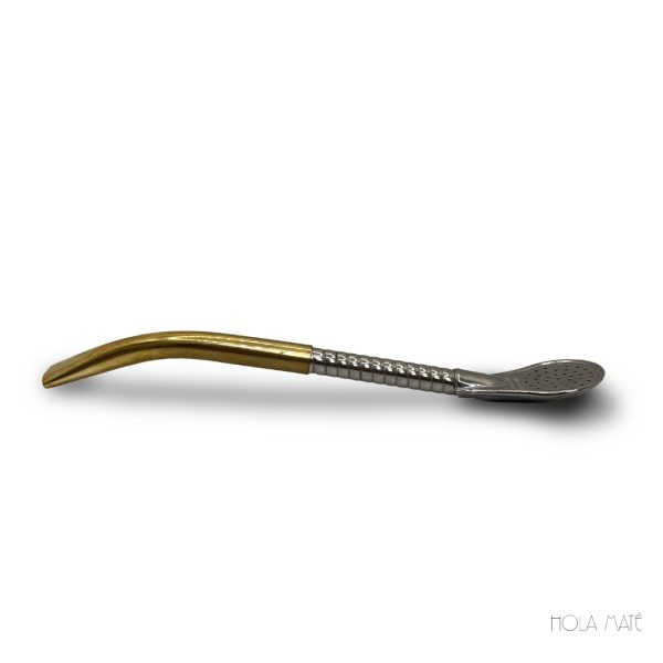 Bombilla "Wavy" Pico Loro Dorado filtre cuchara inoxidable argentine