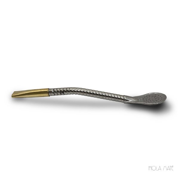 Bombilla "Wavy" Pico Dorado filtre cuchara inoxidable argentine