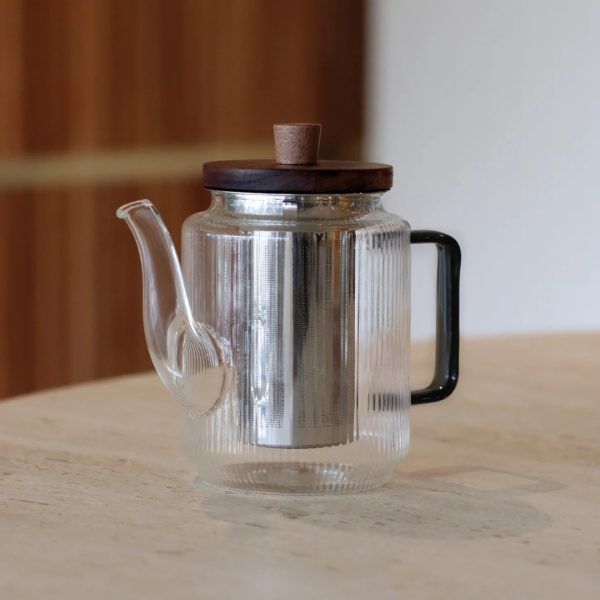 Théière KARL verre transparent acier inoxidable infusion verre borosilicate 550ml