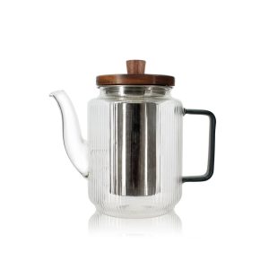 Théière KARL verre transparent acier inoxidable infusion verre borosilicate 550ml