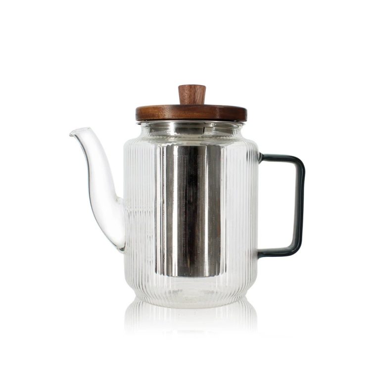 Théière KARL verre transparent acier inoxidable infusion verre borosilicate 550ml
