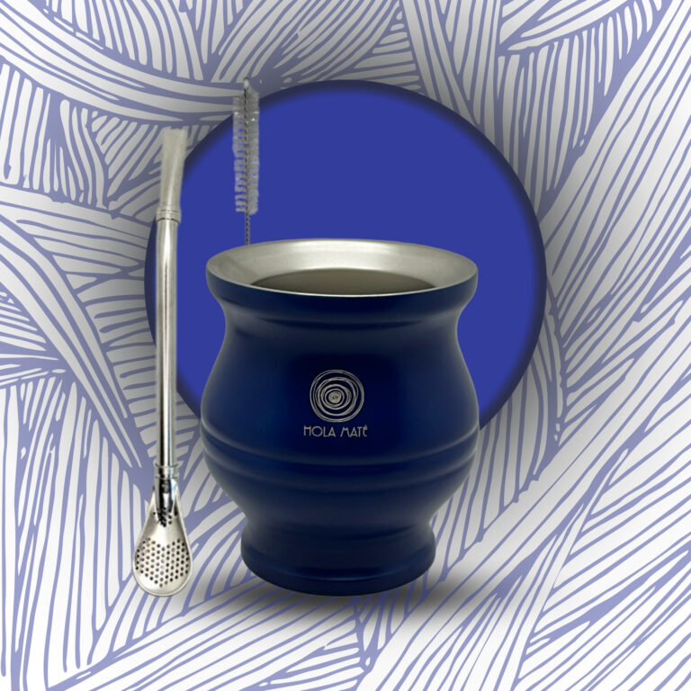 Kit Maté Calebasse Comodo bleu inox