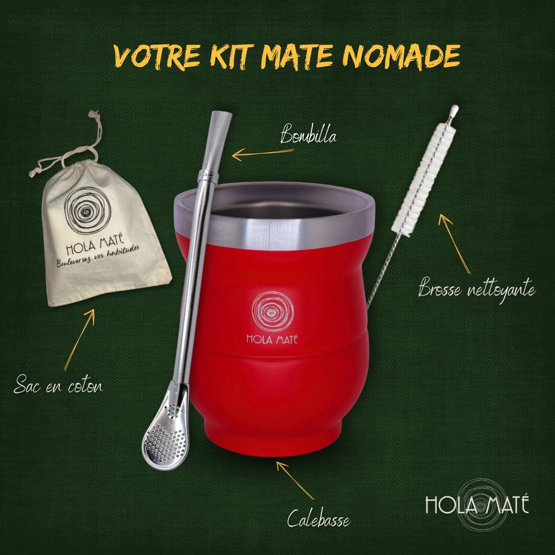 Set Hola maté Nomade, bombilla, goupillo, sac